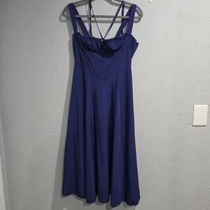 Cobalt Blue Sleeveless Milkmaid Dress